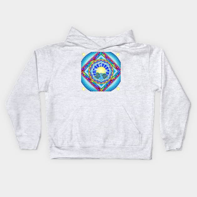 Beautiful World Mandala 2 Kids Hoodie by SoozieWray